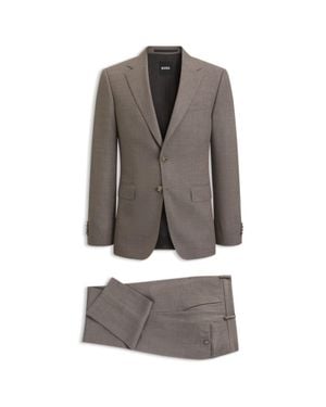 BOSS Micro-Patterned Slim-Fit Suit - Gray