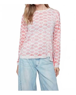 Renuar Knit Lips Sweater - Red