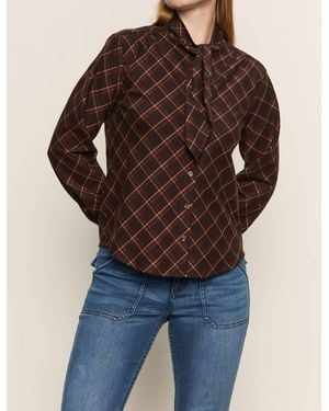Sanctuary Autumn Plaid Button-Up Shirt - Brown