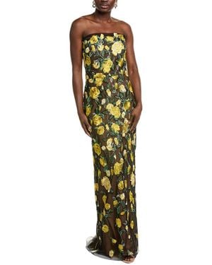 Marchesa Roses Tulle Gown - Green