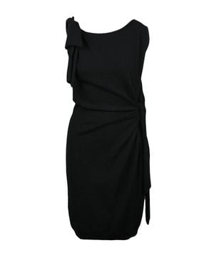 Moschino Draped Virgin Wool Knit Dress - Black