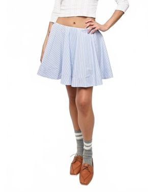 Ganni Cotton Mini Circle Skirt - Blue