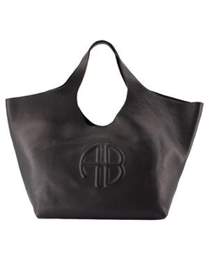 Anine Bing Leather Shopper Tote Bag - Black