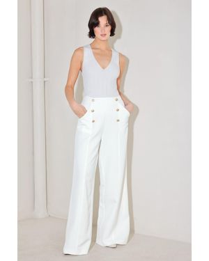 TRUEDAMES Minimal Prestige Woven Pants - White