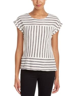Olive & Oak Striped Top - White