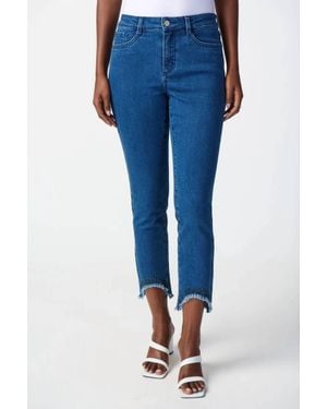 Joseph Ribkoff Embellished Hem Jeans - Blue