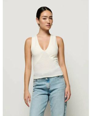 Nation Ltd Evalina V Neck Tank Top - Blue