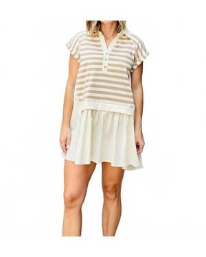 Bibi Indie Raglan Sleeves Dress - White