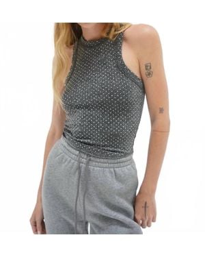 LNA Detra Rhinestone Tank - Gray