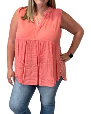 Honeyme Sleeveless Gabby Top - Red