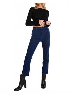 Bella Dahl Fiona Pintuck Straight Leg Crop Jean - Blue