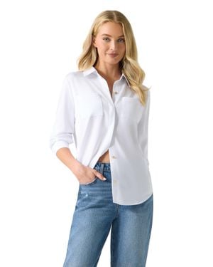 Guess Ls Olinda Satin Blouse - White