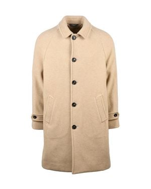 Circolo 1901 Cream Virgin Wool-Cashmere Coat - Natural