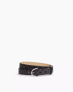 Rag & Bone Maisie Studded Leather Belt - White