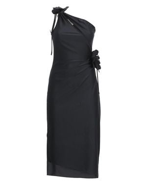 Coperni Asymmetric One-Shoulder Mini Dress With Floral Embellishments - Black