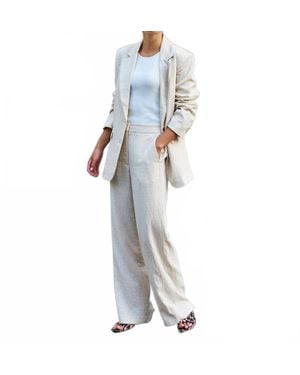 EsQualo Daisy Linen Mix Pant - White