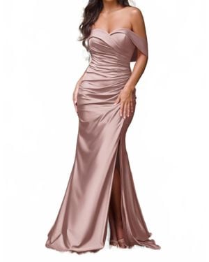 Cinderella Divine Off The Shoulder Stretch Jersey Dress - Multicolor