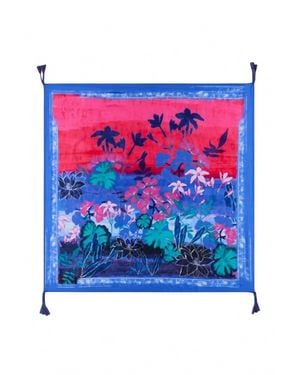 Johnny Was Lavandula Silk Scarf - Blue