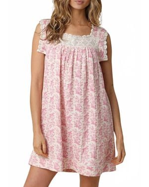 Olivaceous Selah Lace Trimmed Mini Dress - Pink