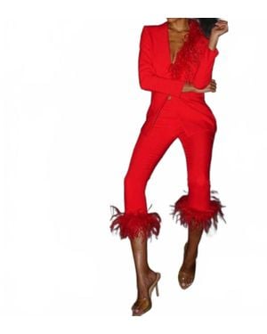 Miss Circle Lusty Feather Suit - Red