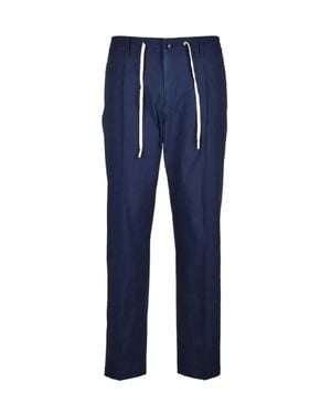 Daniele Alessandrini Straight-Leg Pants With Drawstring Waistband - Blue