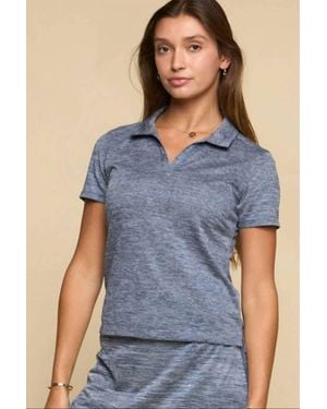 Fundamental Coast Terrain V Neck Polo - Blue