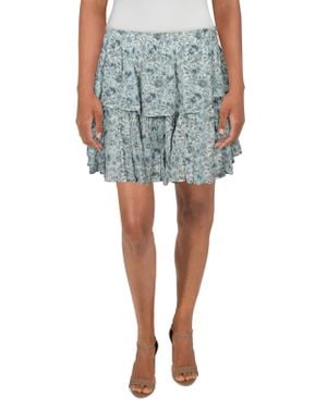 LoveShackFancy Printed Short Mini Skirt - Blue