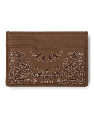 Amiri Oatmeal Bandana Card Holder - Brown