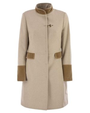 Fay Wool Cloth Coat - Natural