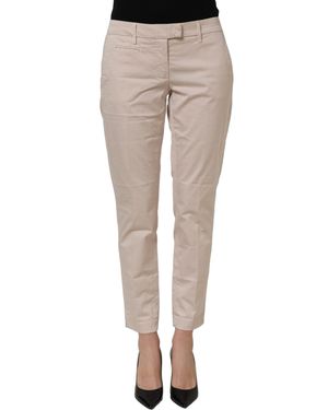 Dondup Beige Low Waist Tapered Cropped Pants Pants - Natural