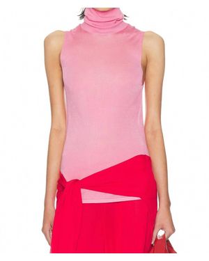 Helsa Arlena Sleveeveless Turtleneck Top - Pink