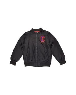 Converse Chenille Bomber Jacket Kids Long Sleeve Full Zip Gbo319 - Blue