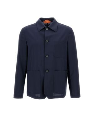 Barena Visal Wool Overshirt - Blue