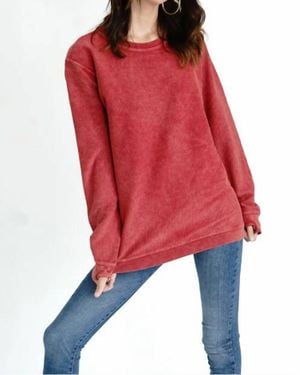 Royce Brand Comfy Corduroy Crewneck Pull Over - Red