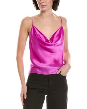 L'Agence Calista Cowl Neck Silk Cami - Pink