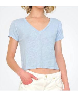 Velvet By Graham & Spencer Linen Knit Amber Tee - Blue