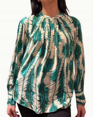 Ulla Johnson Nehir Printed Silk Blouse - Green
