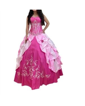 Mary's Bridal Strapless Embellished Quinceañera Dress - Pink