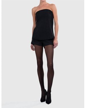 Parentesi Ayle Stripe Bustier Top - Black
