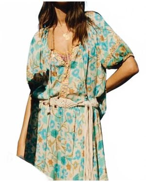 Spell Goldie Short Sleeve Blouse - Green