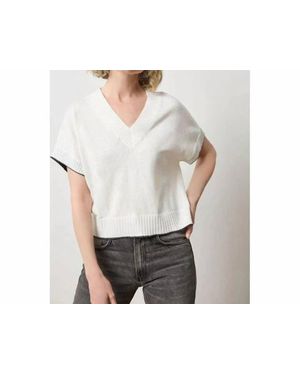 Lilla P Short Sleeve V-Neck Pullover Sweater - Black
