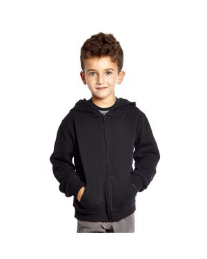 Leveret Kids Zipper Cotton Hoodie Neutral Solid Color - Blue