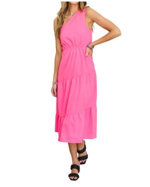 143 Story Life Of Color Tiered Dress - Pink