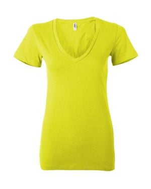 Bella Canvas Jersey Deep V-Neck Tee - Yellow