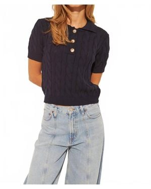 John + Jenn Short Sleeve Timmy Sweater - Blue