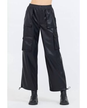 Vintage Havana Leather Straight Leg Pants - Blue