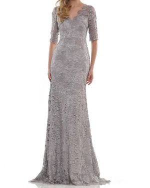 Colors Dress Marsoni Long Mother Of The Bride Lace Dress - Gray