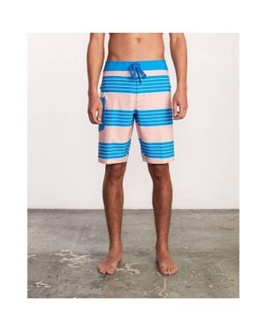 RVCA Uncivil Stripe Trunk Shorts - Blue
