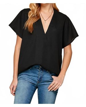 Twenty Ten Semi-Sheer Relaxed Fit Blouse - Black