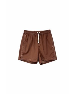 Fedeli Madeira Airstop Swim Shorts Trunks - Brown